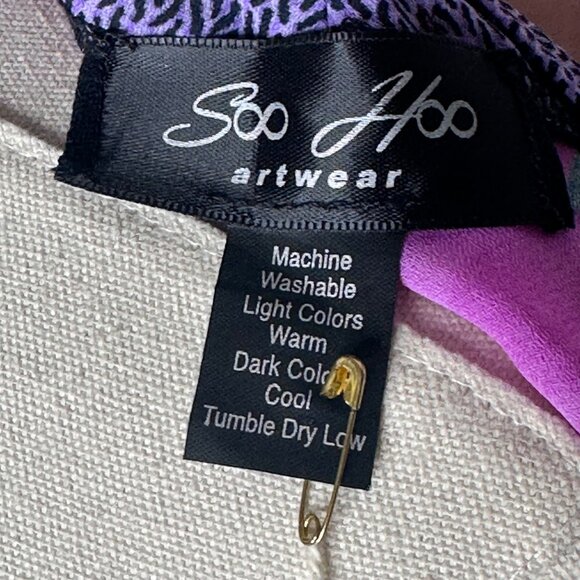 NWT Soo Hoo Artist Made Scarf Kimono Wrap Shawl Original Unique Vibrant Flowy - Picture 4 of 8
